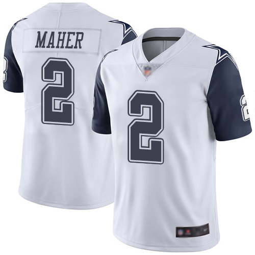 Men Dallas Cowboys Limited White Brett Maher #2 Rush Vapor Untouchable NFL Jersey->women nfl jersey->Women Jersey
